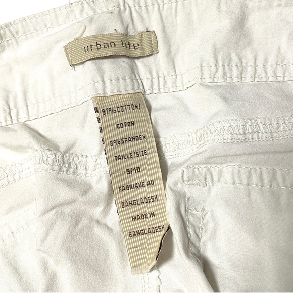 Urban Life Cotton Bungee-Hem Capri Pants Cream White Women Size 9/10 - Picture 5 of 5